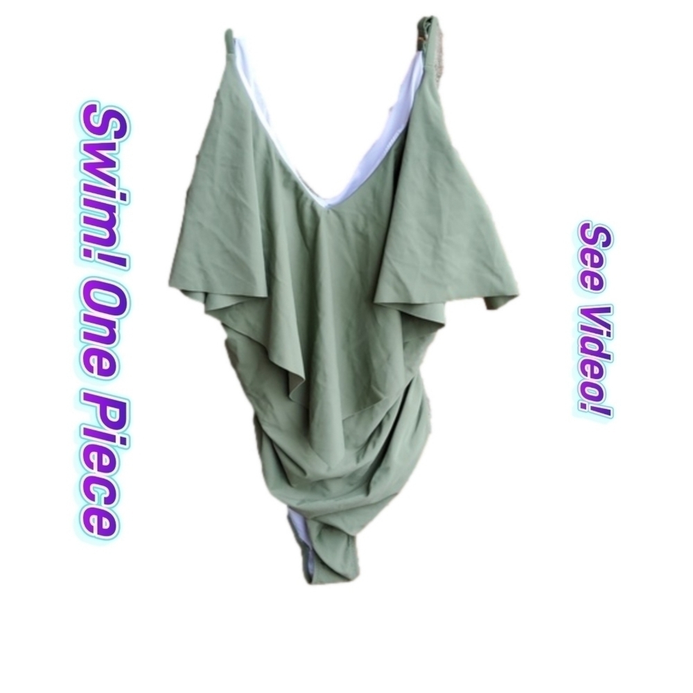 💜💚🩷💛 One Piece Swim Suit. XL. Green